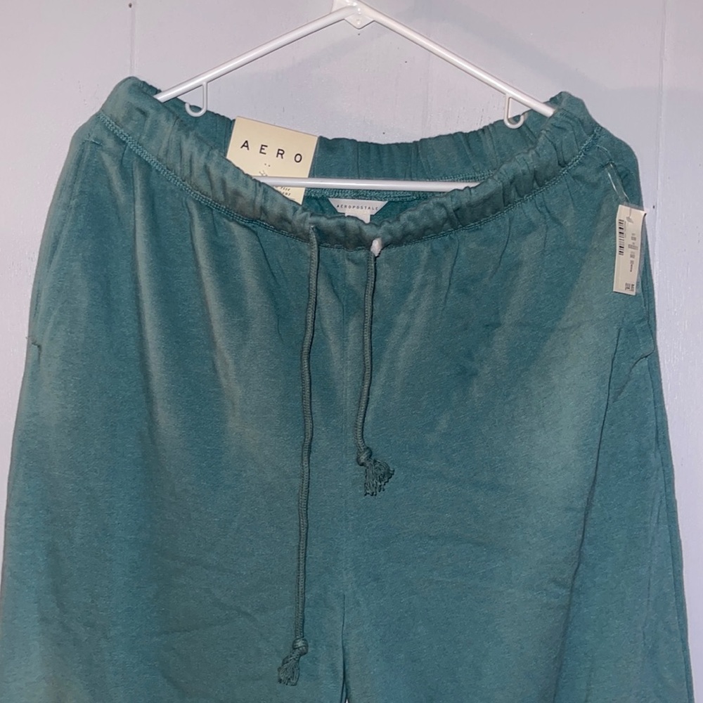 Bluish green high rise sweatpants